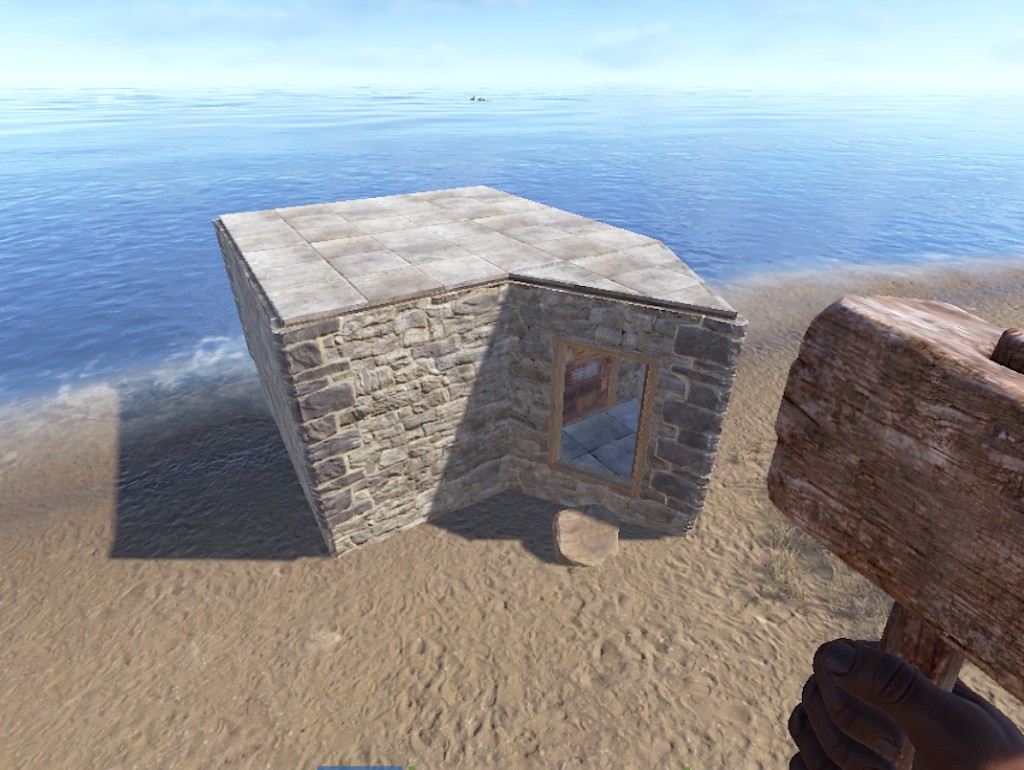 Small stone starter base on the beach