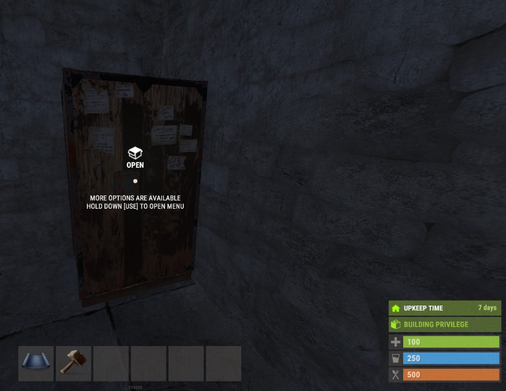 Tool cupboard inside a base with building privilege and upkeep timer